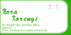 nora korenyi business card